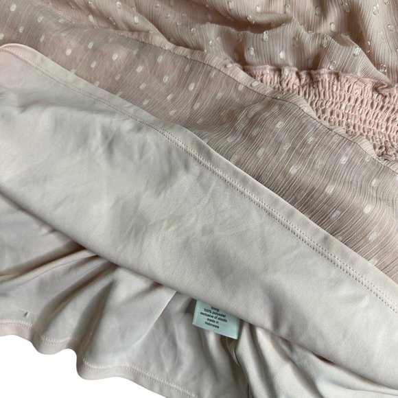 Lane Bryant Womens Blouse Size 26 Baby Pink Cold Shoulders Lined Elastic Waist - Picture 10 of 14